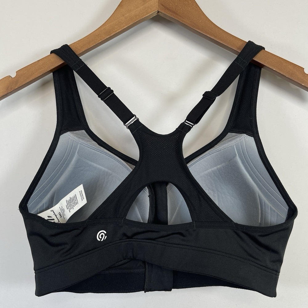 Champion Womens Black Lined Underwired Front Closure Sport Bra 36D Athletic‎